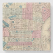 フィラデルヒィア、ペンシルバニアの地図 ストーンコースター (正面)