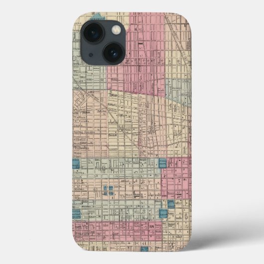 フィラデルヒィア、ペンシルバニアの地図 Case-Mate iPhoneケース (裏面)