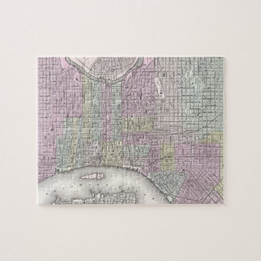 フィラデルヒィア(1855年)のヴィンテージの地図 ジグソーパズル (横)