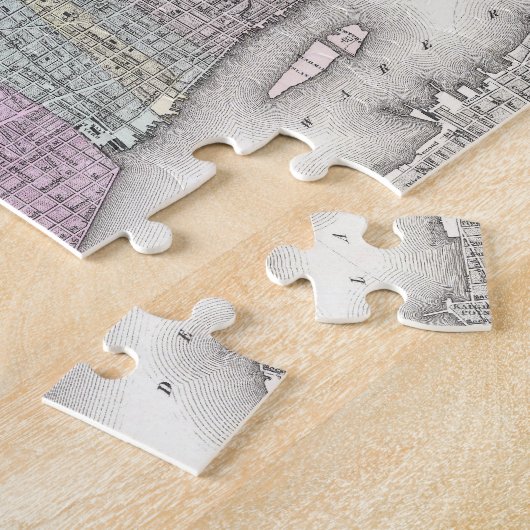 フィラデルヒィア(1855年)のヴィンテージの地図 ジグソーパズル (側面)