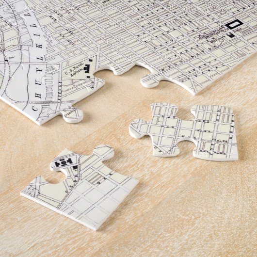 フィラデルヒィア(1885年)のヴィンテージの地図 ジグソーパズル (側面)