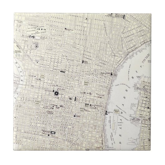 フィラデルヒィア(1885年)のヴィンテージの地図 タイル (正面)