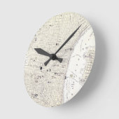 フィラデルヒィア(1885年)のヴィンテージの地図 ラウンド壁時計 (傾斜)