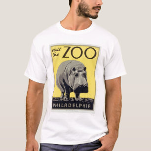フィラデルヒィアPAの動物園のカバ1936 WPA Tシャツ