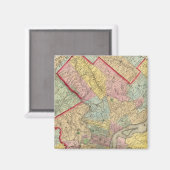 フィラデルフィのまわりにアの都市の地図 マグネット (正面/裏面)
