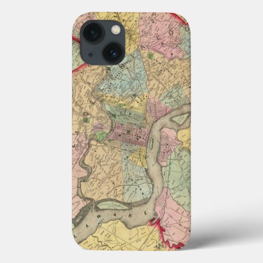 フィラデルフィのまわりにアの都市の地図 Case-Mate iPhoneケース (裏面)