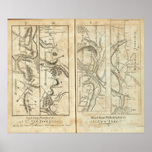 フィラデルフィアからニューヨークへの道路地図2 ポスター (正面)