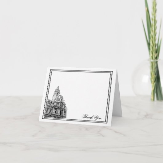 フィラデルフィアでの目的地ウェディング ありがとう サンキューカード (正面)