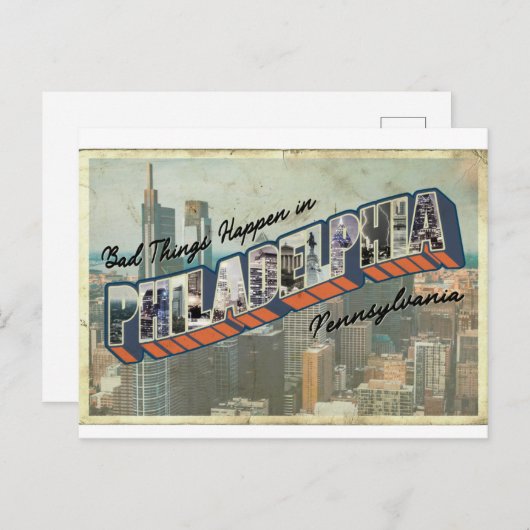 フィラデルフィアで悪いことが起こるヴィンテージはがき ポストカード (正面/裏面)