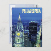 フィラデルフィアと市庁舎の空中眺め ポストカード (正面/裏面)