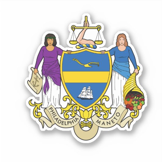 フィラデルフィアのエンブレム，ペンシルバニアビニールステッカー シール (正面)