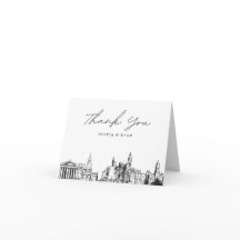 フィラデルフィアのスカイラインを描いた感謝カード