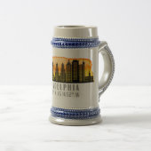 フィラデルフィアのスカイラインマップ座標 ビールジョッキ (正面右)