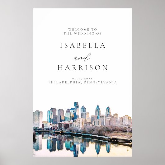 フィラデルフィアのスカイライン目的地の結婚式へようこそ ポスター (正面)