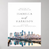フィラデルフィアのスカイライン目的地の結婚式へようこそ ポスター (正面)