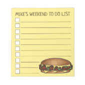 フィラデルフィアのチーズステーキのサンドウィッチリスト ノートパッド (正面)
