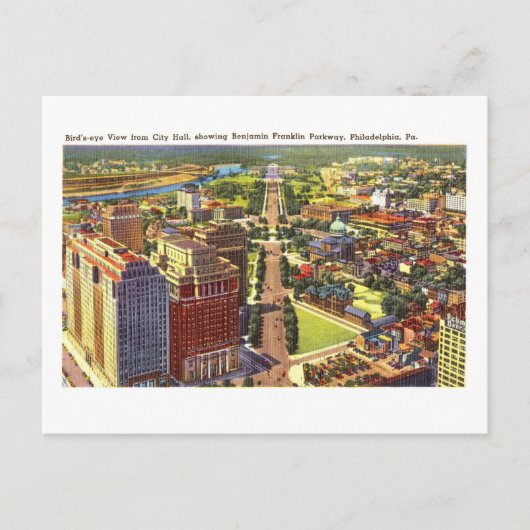 フィラデルフィアのフランクリン・パークウェイの表示 ポストカード (正面)