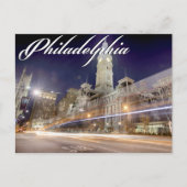 フィラデルフィアのポストカード「夜の市役所」 ポストカード (正面)