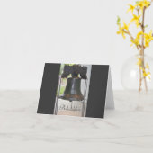 フィラデルフィアのリバティーベルブラックノテカード カード (黄色い花)