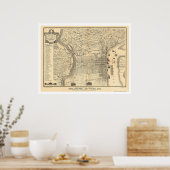 フィラデルフィアの地図1776年バルト ポスター (キッチン)