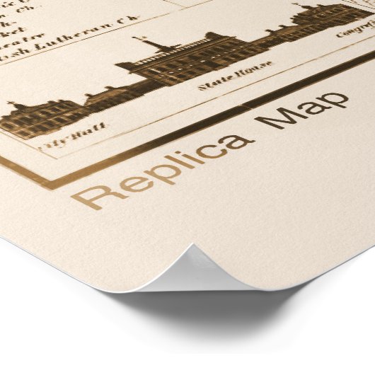 フィラデルフィアの地図1875、レプリカ ポスター (角)