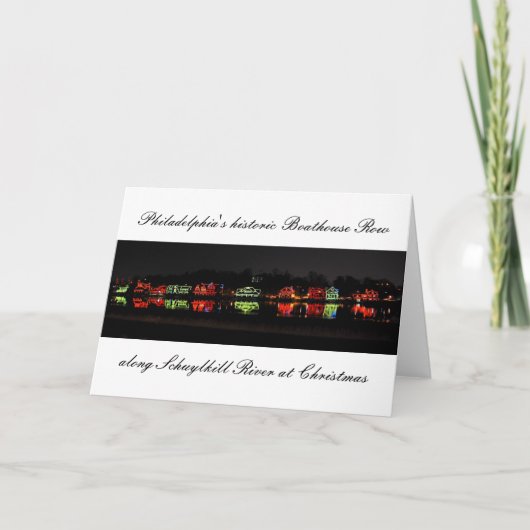 フィラデルフィアの歴史的なボートハウスロウgreetingcard シーズンカード (正面)
