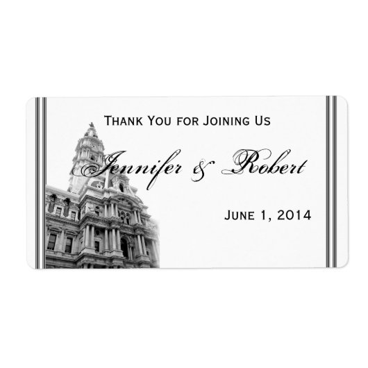 フィラデルフィアの目的地のウォーターボトルラベル ラベル (正面)