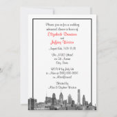 フィラデルフィアの空と Etch BW 赤 V リハーサル 招待状 (裏面)