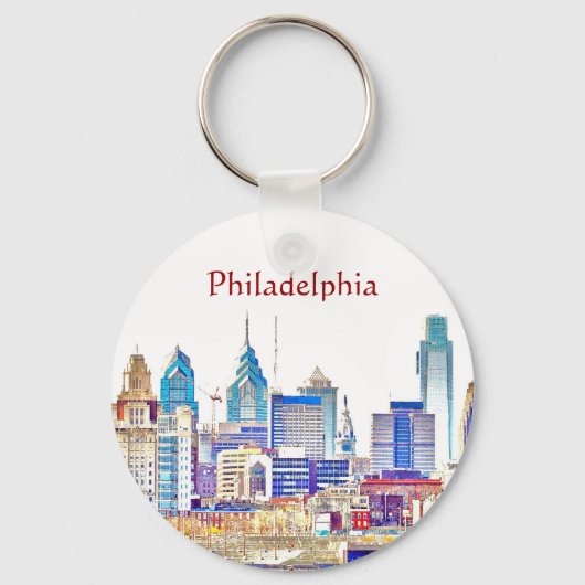 フィラデルフィアの色のスケッチキーチェーン キーホルダー (正面)