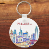 フィラデルフィアの色のスケッチキーチェーン キーホルダー (正面)