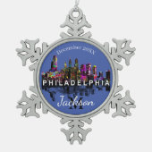 フィラデルフィアの落書き スノーフレークピューターオーナメント (正面)