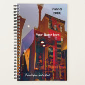 フィラデルフィアの通りに赤い反射 プランナー手帳 (正面)