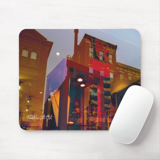 フィラデルフィアの通りへの赤い反射 マウスパッド (マウス)