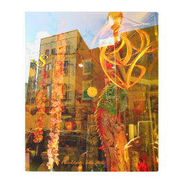 フィラデルフィアの通りへの黄金の反射 メタルプリント