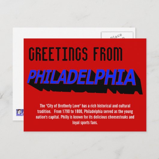 フィラデルフィアはがき ポストカード (正面/裏面)