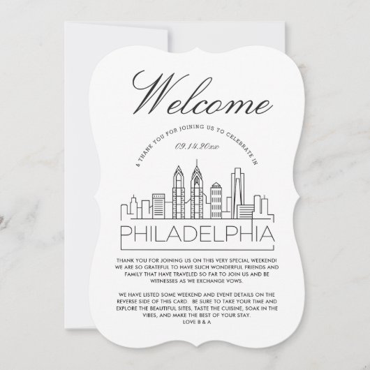 フィラデルフィアへようこそ | ゲスト詳細 招待状 (正面)