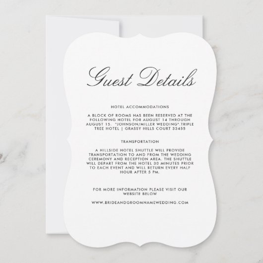 フィラデルフィアへようこそ | ゲスト詳細 招待状 (裏面)