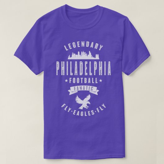 フィラデルフィアサッカーファナティックヴィンテージホワイト文字 Tシャツ (デザイン正面)