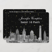 フィラデルフィアスカイラインエッチスターリーDIY BG甘い16 H 招待状 (正面/裏面)