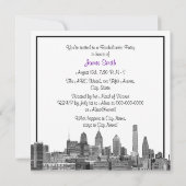 フィラデルフィアスカイラインエッチングBWパープルバチェロレッテ 招待状 (裏面)