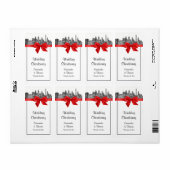 フィラデルフィアスカイラインエッチングBW赤ワインラベル ラベル (フルシート)