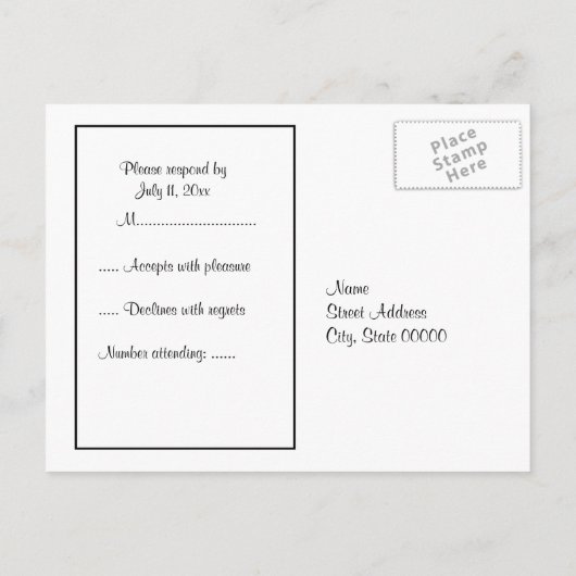 フィラデルフィアスカイラインエッチングBW赤RSVP 1 インビテーションポストカード (裏面)