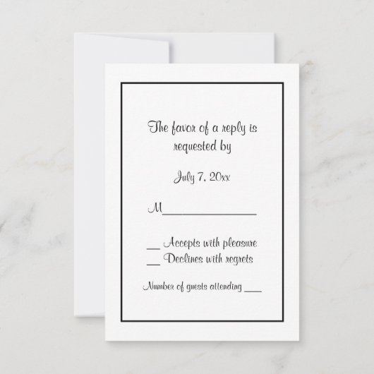 フィラデルフィアスカイラインエッチングBW赤RSVP #2 出欠カード (裏面)