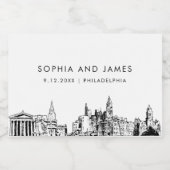 フィラデルフィアスカイラインミニ スパークリングワインラベル (シングルラベル)