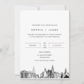 フィラデルフィアスカイライン結婚式招待状と写真 招待状 (正面)