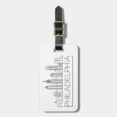 フィラデルフィアスタイルの都市スカイラインラゲージタグ ラゲッジタグ (正面縦)