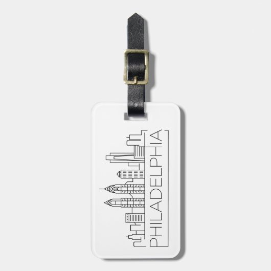 フィラデルフィアスタイルの都市スカイラインラゲージタグ ラゲッジタグ (正面縦)