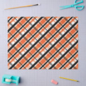 フィラデルフィアスポーツファンオレンジ白黒プレイド 薄葉紙 (クラフト)