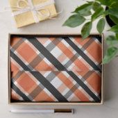 フィラデルフィアスポーツファンオレンジ白黒プレイド 薄葉紙 (ギフト)