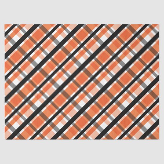 フィラデルフィアスポーツファンオレンジ白黒プレイド 薄葉紙 (正面)